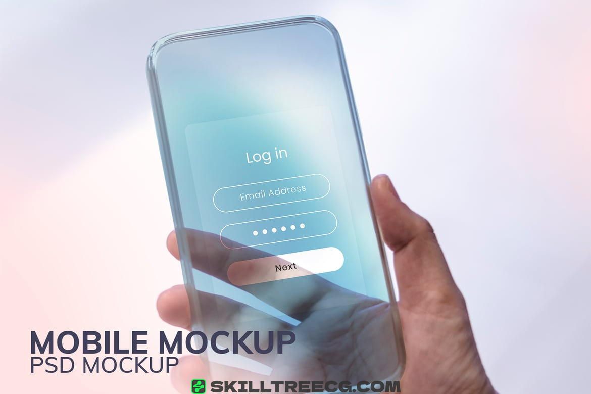 Future tech phone screen mockup transparent shell（579859）-技能树